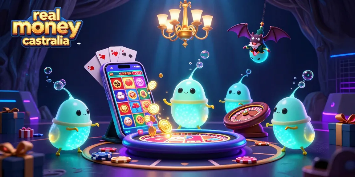 Experience the thrill of the real money casino Australia with glowing glowworms and vibrant game elements.