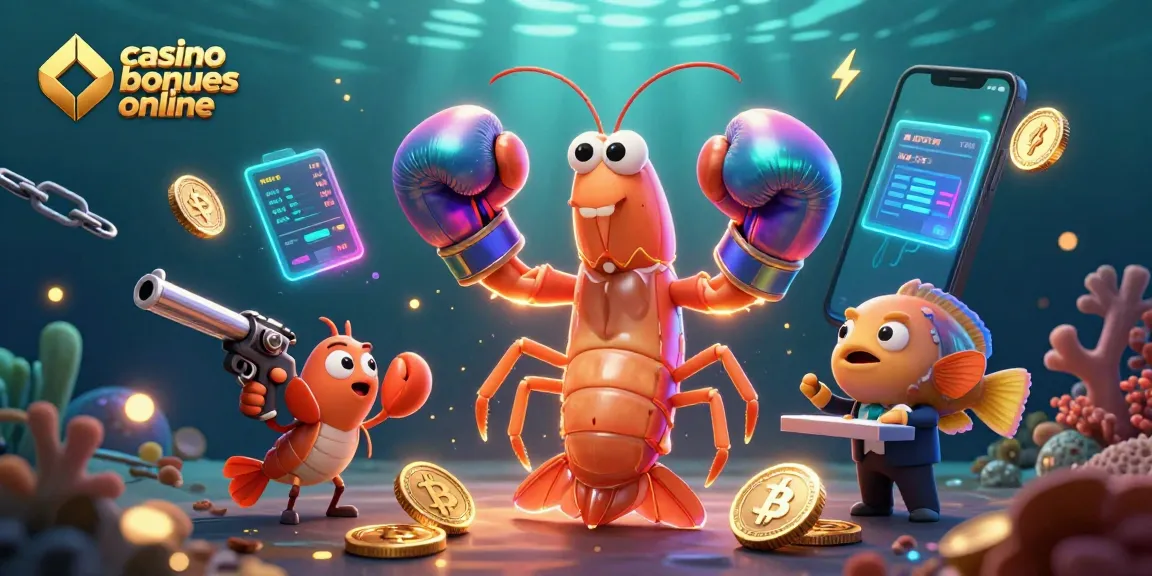 Engage with casino bonuses online amidst a vibrant underwater scene featuring animated marine characters.