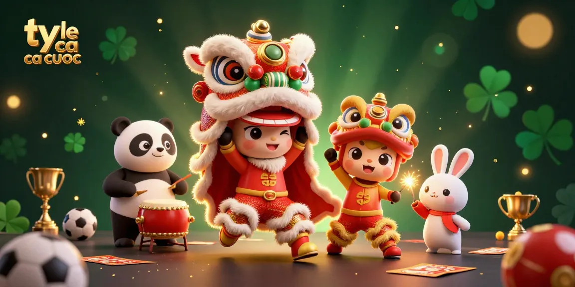 Engage with ty le ca cuoc through a festive scene of characters in a sports betting setting.